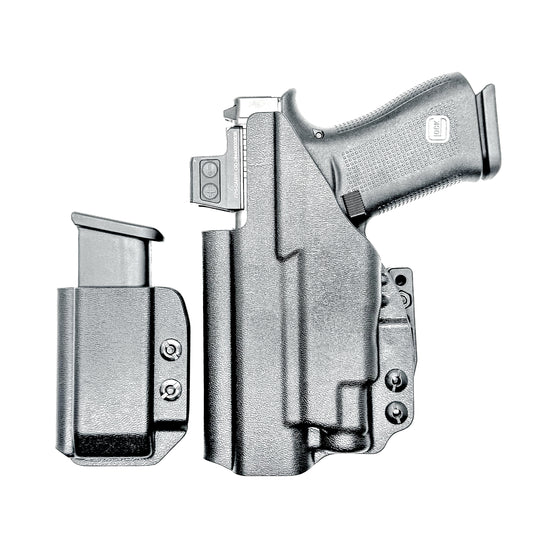 Glock 43X and 48 MOS IWB right-hand holster with Streamlight TLR-7 Sub and matching magazine carrier, built for concealed carry with secure retention