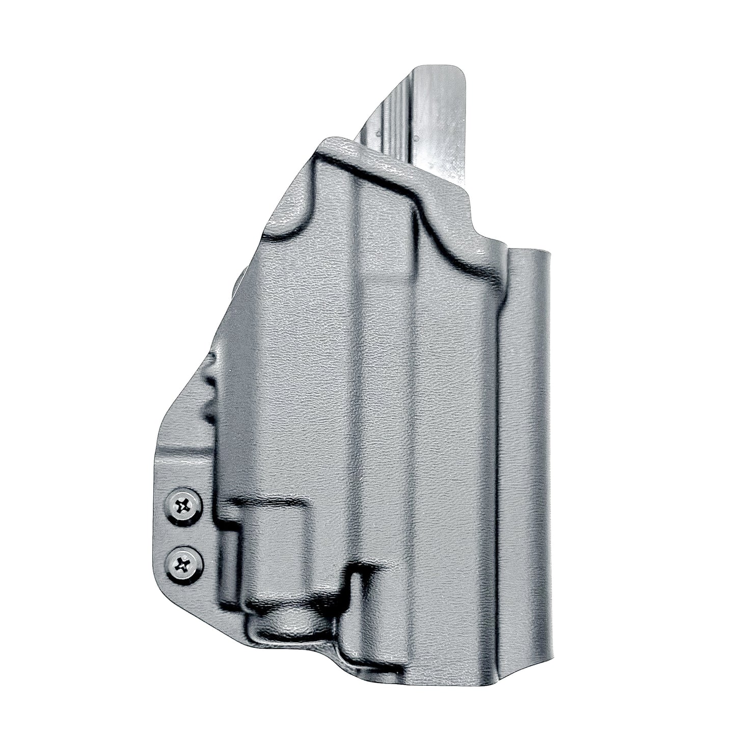 Black OWB Holster with a 4BROS 1.5" Belt Slide for the Glock 43X or 48 MOS with the TLR-8 Sub light.