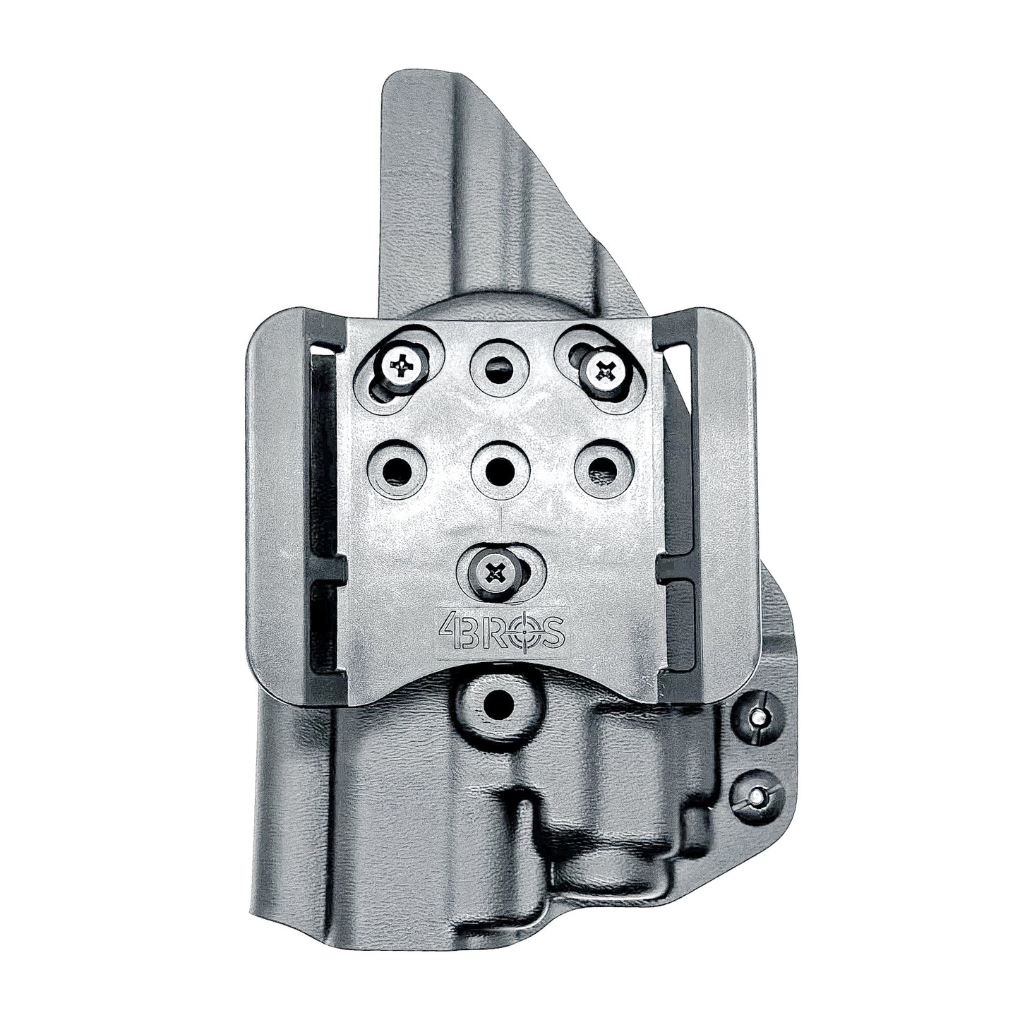 Black OWB Holster with a 4BROS 1.5" Belt Slide for the Glock 43X or 48 MOS with the TLR-8 Sub light.