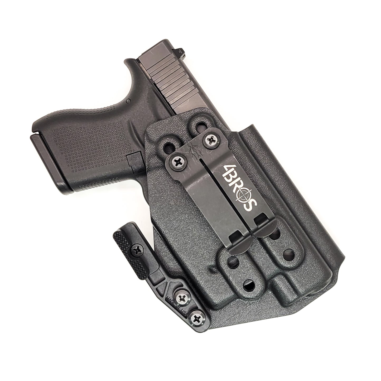 For the best IWB Kydex Inside Waistband Holster for the Glock 43, 43X, or 48 with the Nightstick TSM-11G Weapon-Mounted light, shop Four Brothers Holsters.
