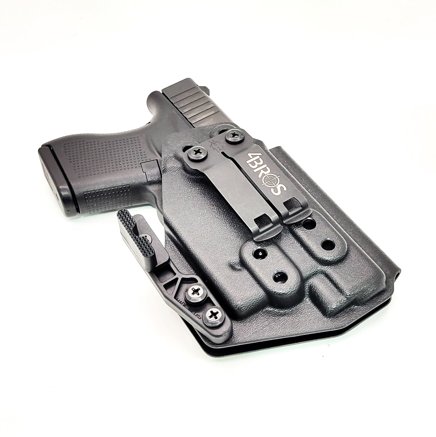 For the best IWB Kydex Inside Waistband Holster for the Glock 43, 43X, or 48 with the Nightstick TSM-11G Weapon-Mounted light, shop Four Brothers Holsters.