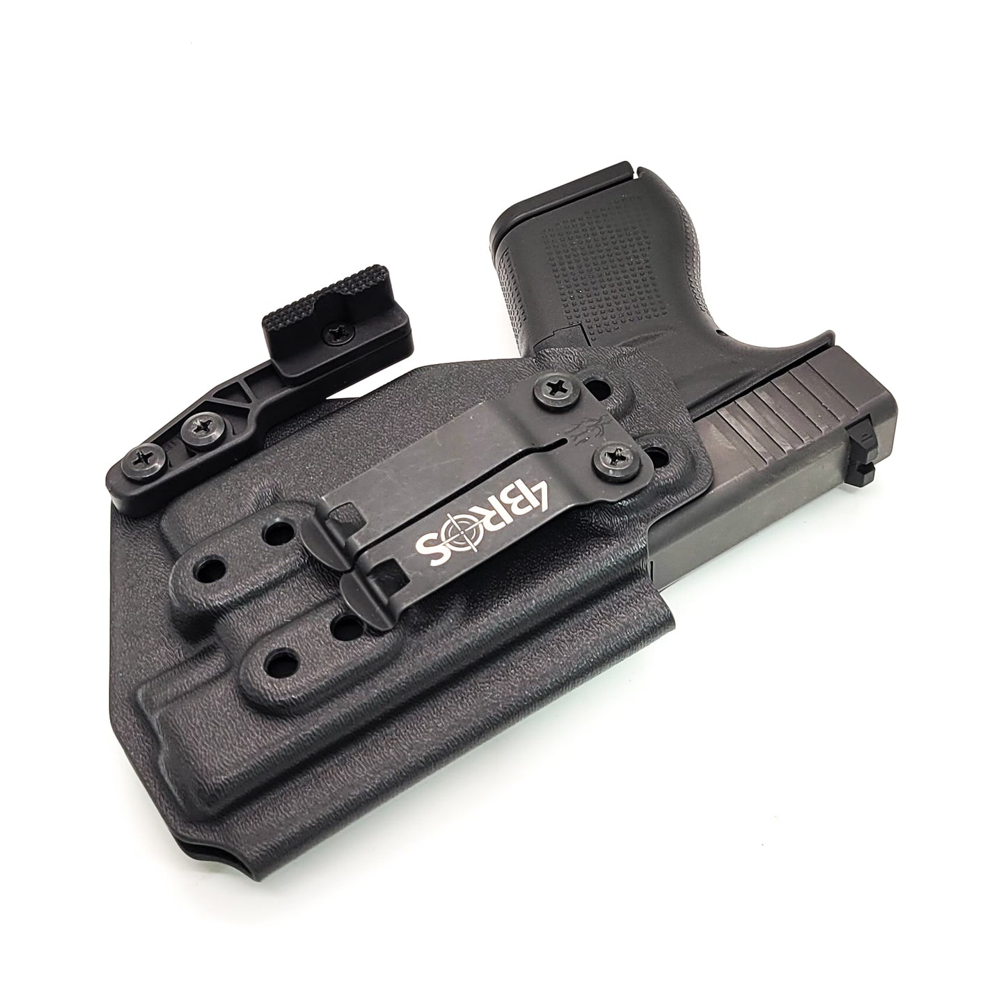 For the best IWB Kydex Inside Waistband Holster for the Glock 43, 43X, or 48 with the Nightstick TSM-11G Weapon-Mounted light, shop Four Brothers Holsters.
