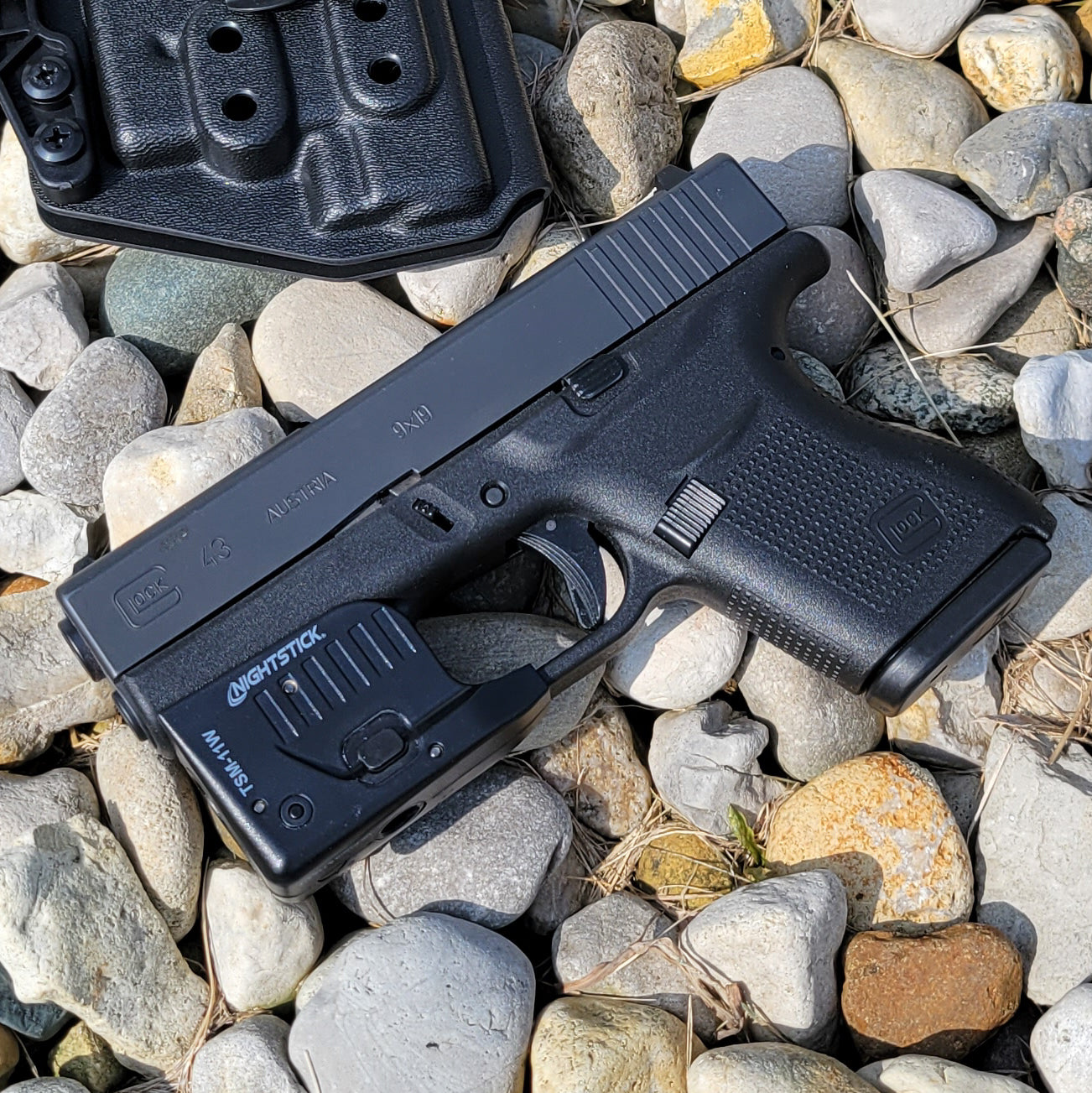 For the best, Inside Waistband IWB Kydex Holster for the Glock 43, 43X, or 48 with the Nightstick TSM-11W Weapon-Mounted light, shop Four Brothers Holsters.