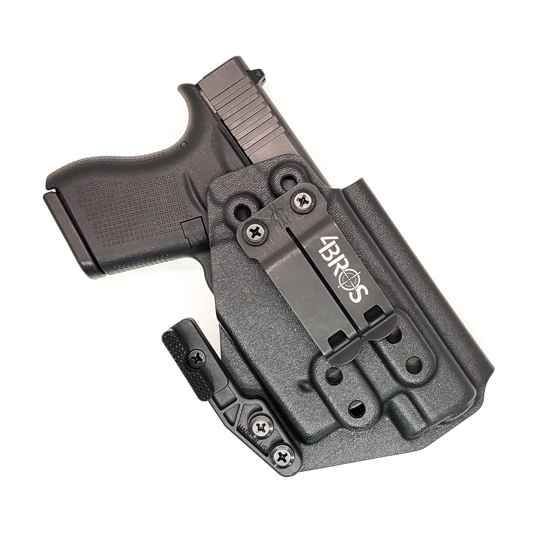 For the best, Inside Waistband IWB Kydex Holster for the Glock 43, 43X, or 48 with the Nightstick TSM-11W Weapon-Mounted light, shop Four Brothers Holsters.