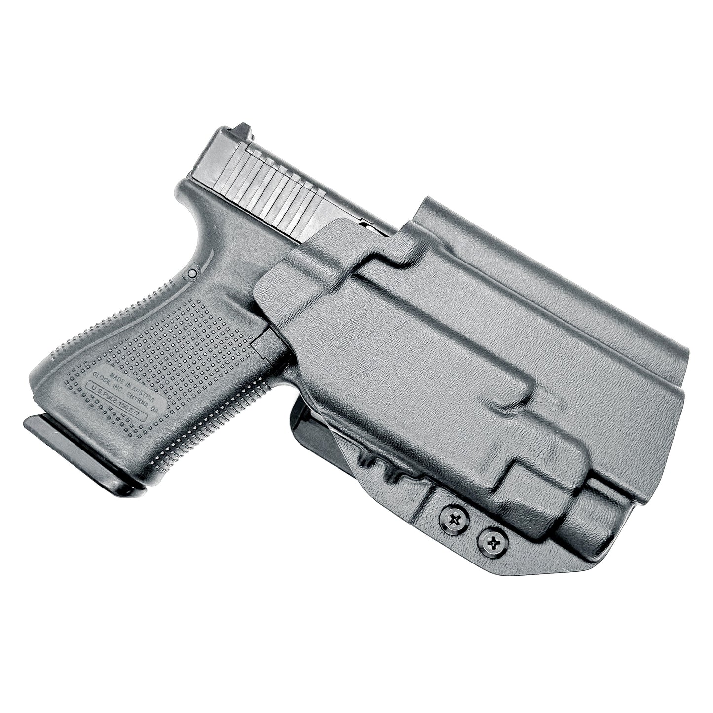 Black OWB Holster for the Glock 45 with TLR-7 HL-X in black with 4BROS 1.5" Slide.