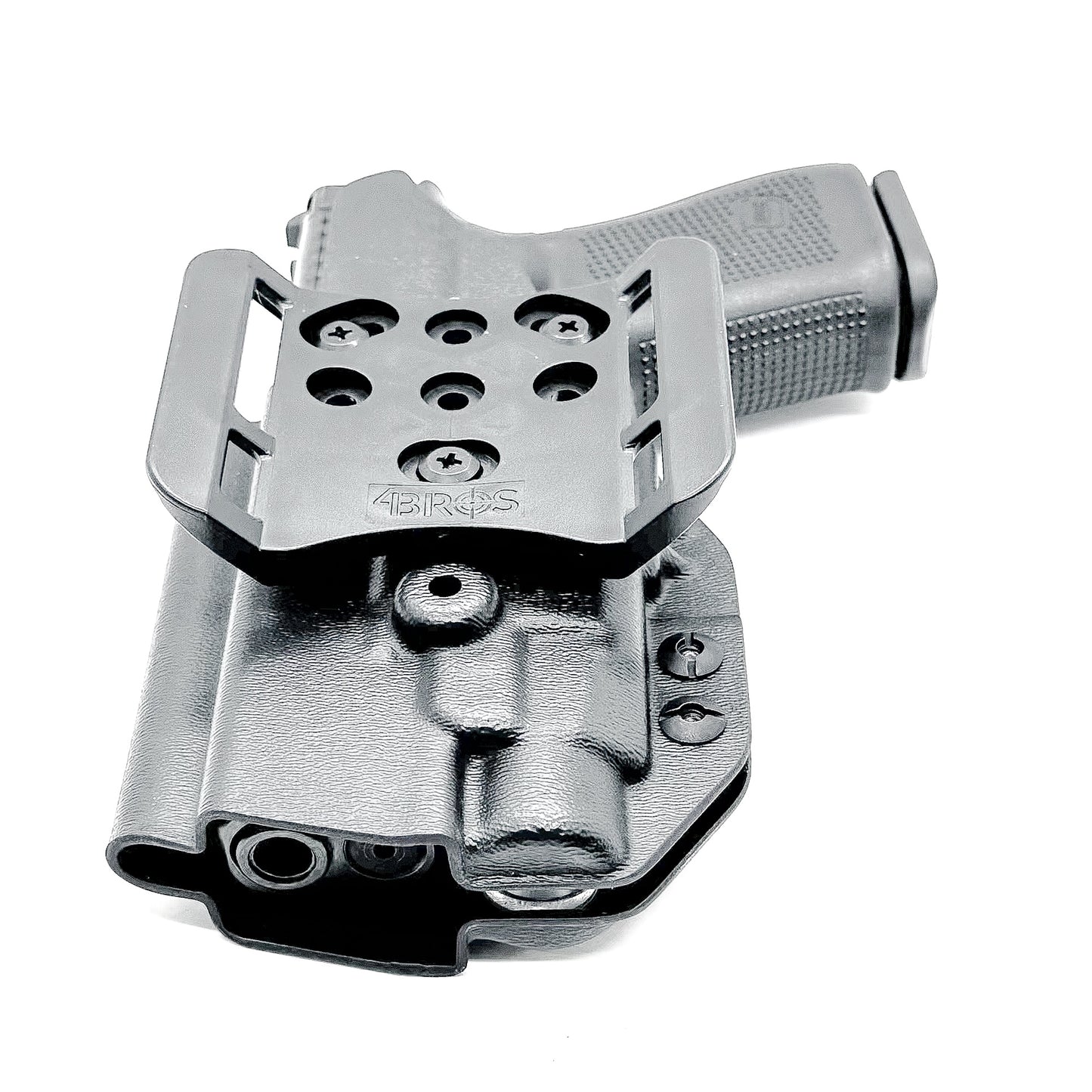 Black OWB Holster for the Glock 45 with TLR-7 HL-X in black with 4BROS 1.5" Slide.
