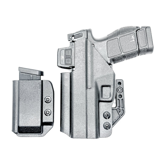 H&K VP9CC IWB holster and magazine carrier combo. Complete Inside Waistband carry system with adjustable retention, optics compatibility, and comfort