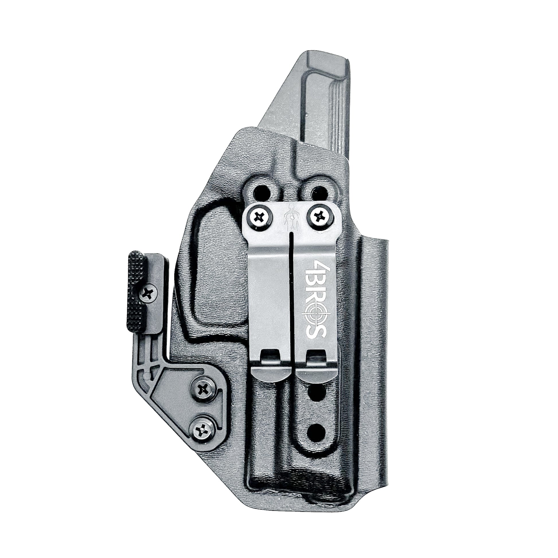 Black IWB AIWB Kydex Inside Waistband Holster for the Heckler & Koch H&K VP9 and VP9SK from Four Brothers 4BROS Holsters. Proudly made in the USA.