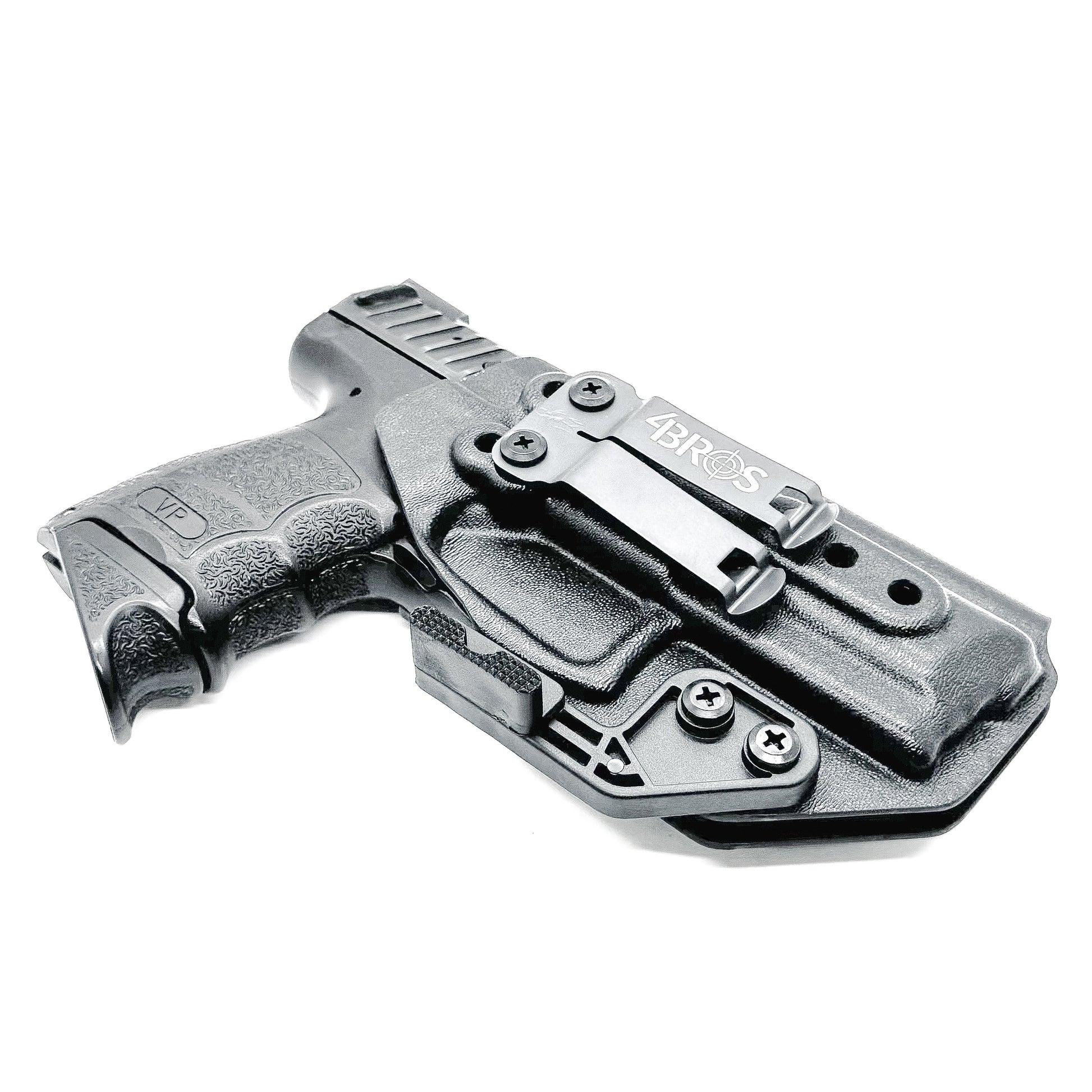 Black IWB AIWB Kydex Inside Waistband Holster for the Heckler & Koch H&K VP9 and VP9SK from Four Brothers 4BROS Holsters. Proudly made in the USA.