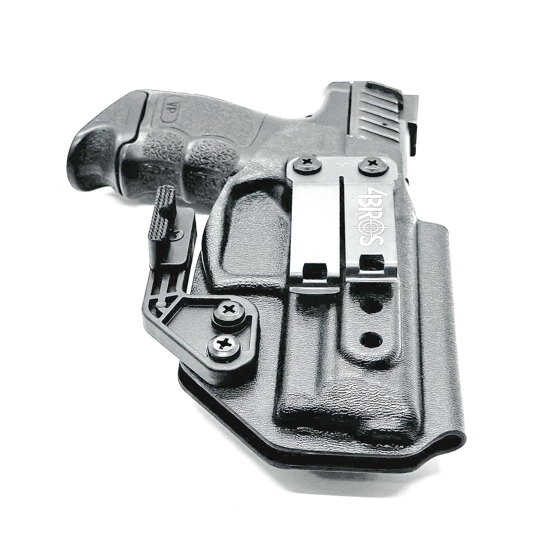 Black IWB AIWB Kydex Inside Waistband Holster for the Heckler & Koch H&K VP9 and VP9SK from Four Brothers 4BROS Holsters. Proudly made in the USA.