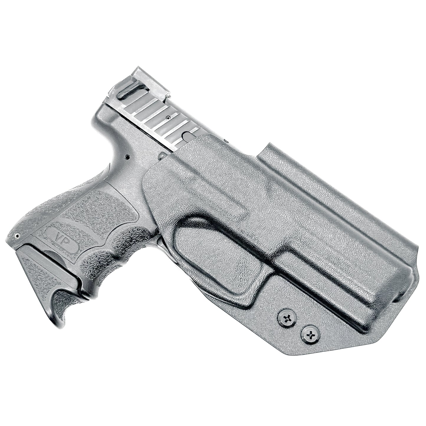 Black Outside Waistband OWB Holster for the Heckler & Koch H&K HK VP9 from Four Brothers 4BROS Holsters. Made in the USA. Cleared for red dot sights.