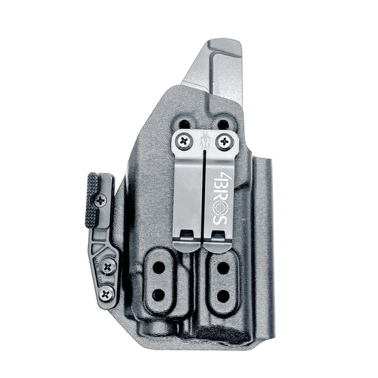 Black IWB Kydex Inside Waistband Holster for the the H&K Heckler & Koch VP9 or VP9SK with Streamlight TLR-8 A G from Four Brothers 4BROS Holsters.