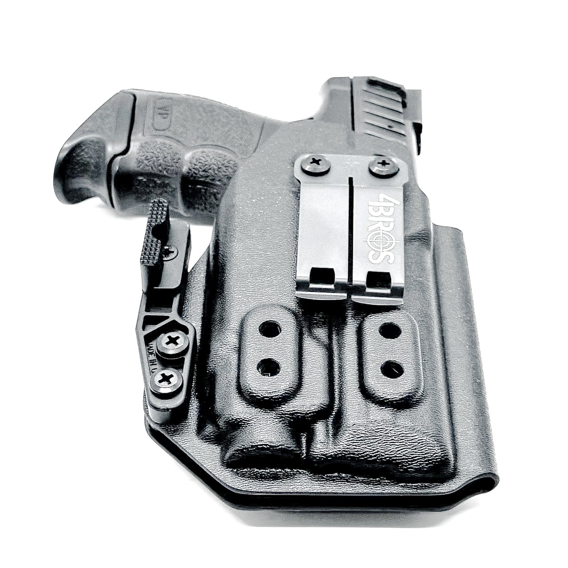 Black IWB Kydex Inside Waistband Holster for the the H&K Heckler & Koch VP9 or VP9SK with Streamlight TLR-8 A G from Four Brothers 4BROS Holsters.