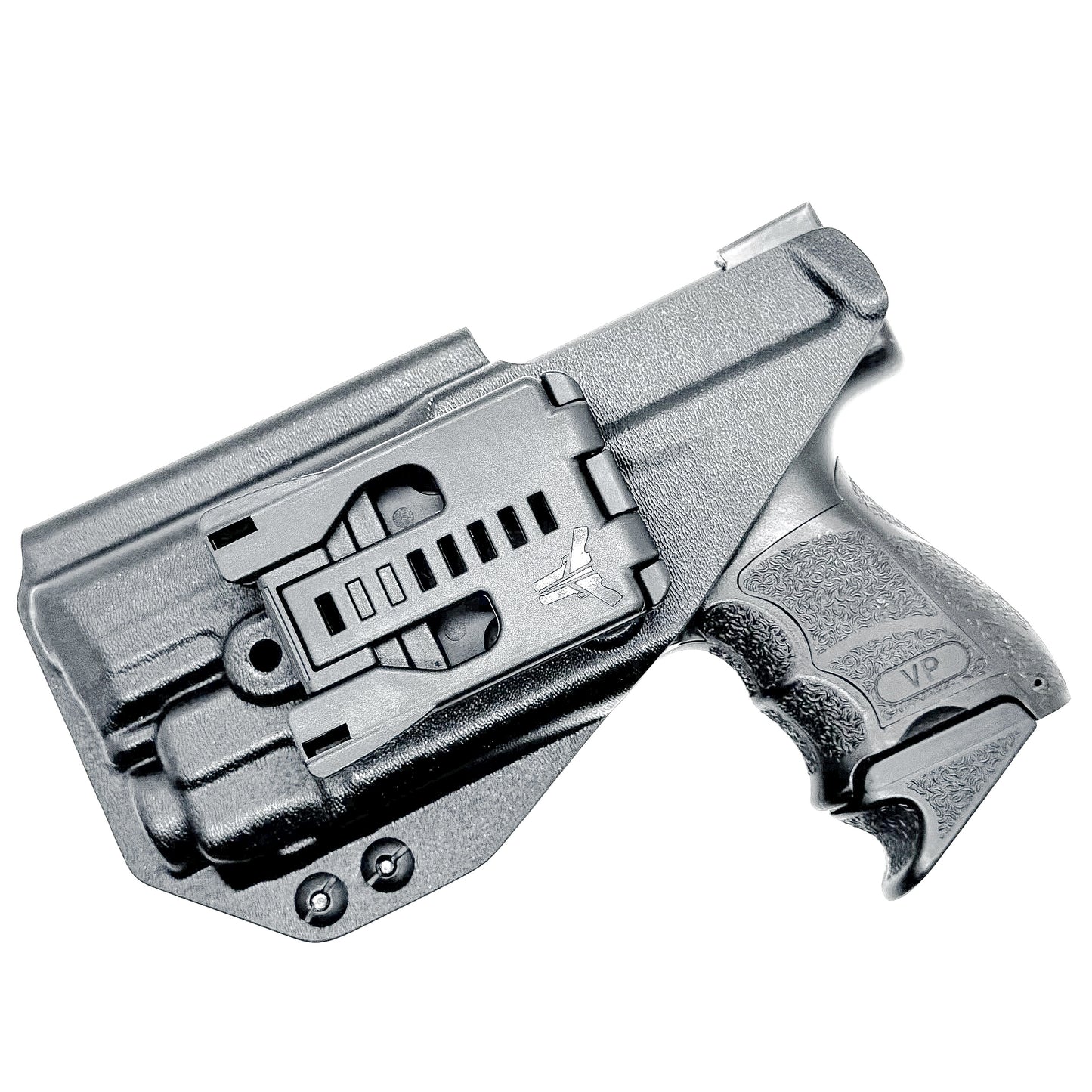 Black Outside Waistband OWB Holster for the H&K Heckler & Koch VP9 or VP9SK with Streamlight TLR-8 A G from Four Brothers 4BROS Holsters, USA made.