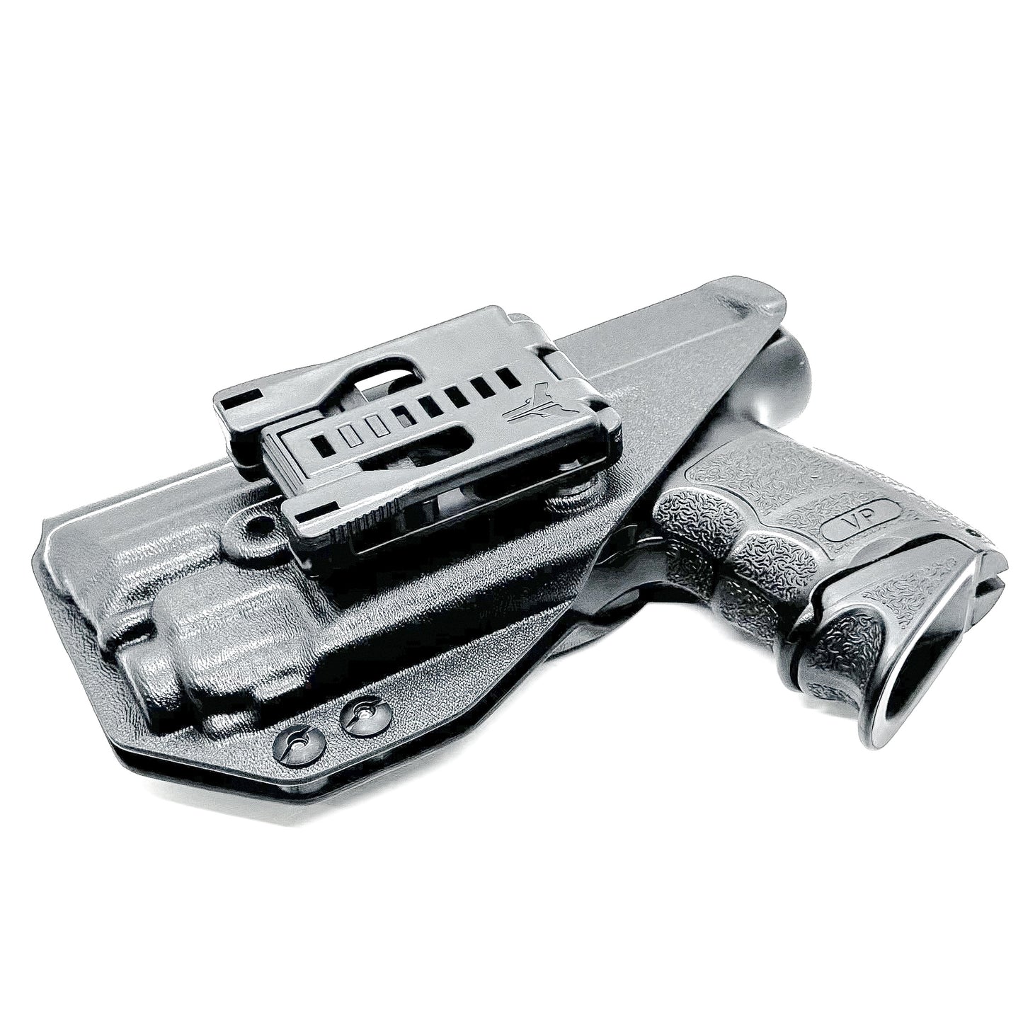 Black Outside Waistband OWB Holster for the H&K Heckler & Koch VP9 or VP9SK with Streamlight TLR-8 A G from Four Brothers 4BROS Holsters, USA made.
