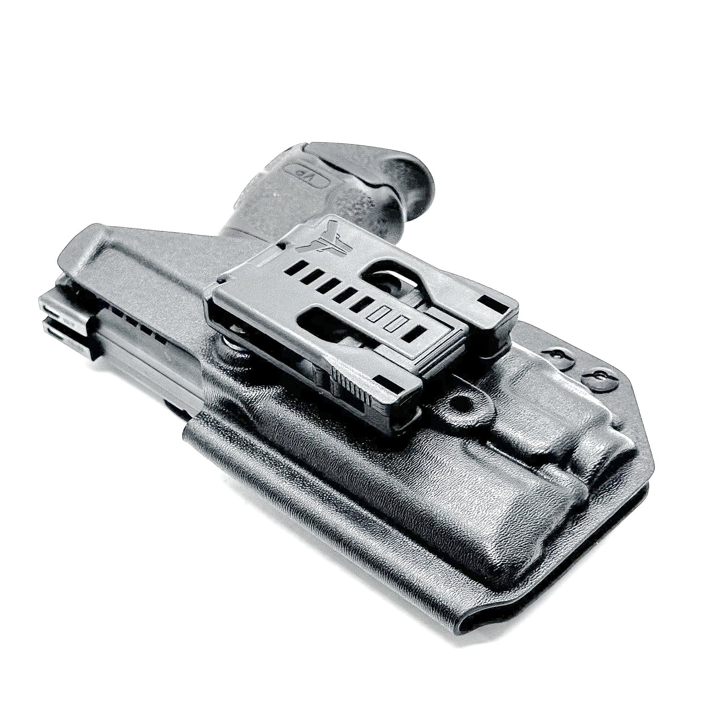 Black Outside Waistband OWB Holster for the H&K Heckler & Koch VP9 or VP9SK with Streamlight TLR-8 A G from Four Brothers 4BROS Holsters, USA made.