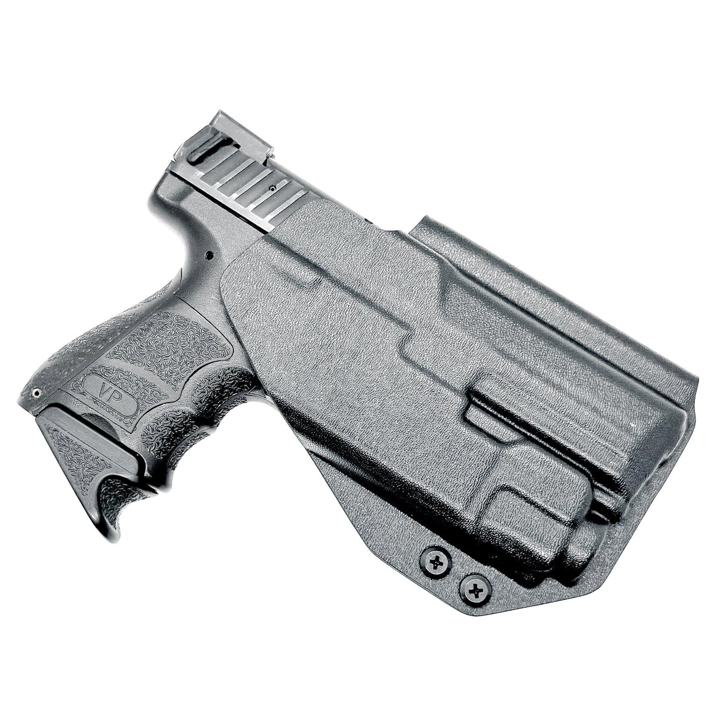 Black Outside Waistband OWB Holster for the H&K Heckler & Koch VP9 or VP9SK with Streamlight TLR-8 A G from Four Brothers 4BROS Holsters, USA made.