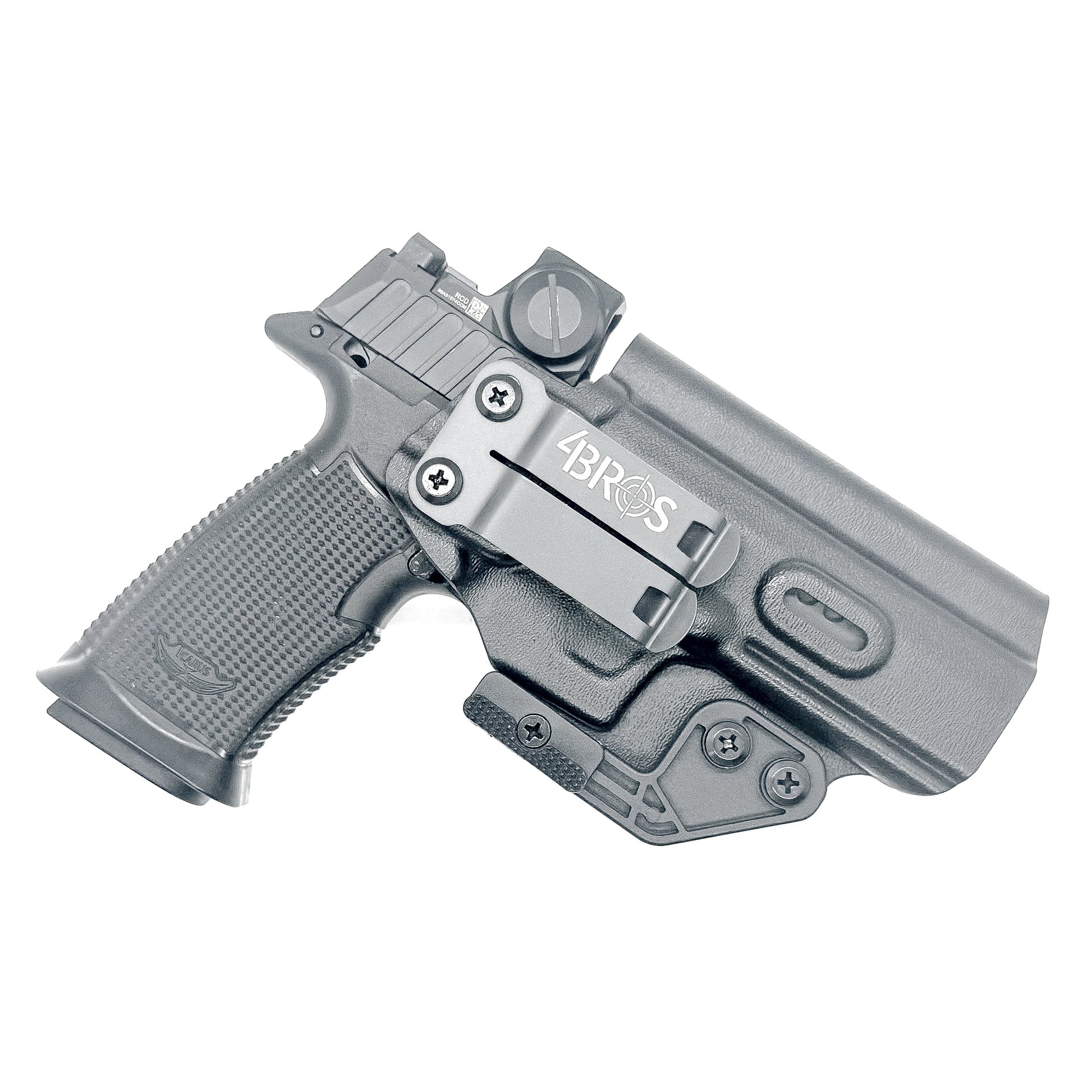 Black  Inside waistband holster built for the Icarus Precision AIR Polymer XMACRO Grip Module. Red dot ready, Enigma compatible, and precision fit for Sig P365 slides