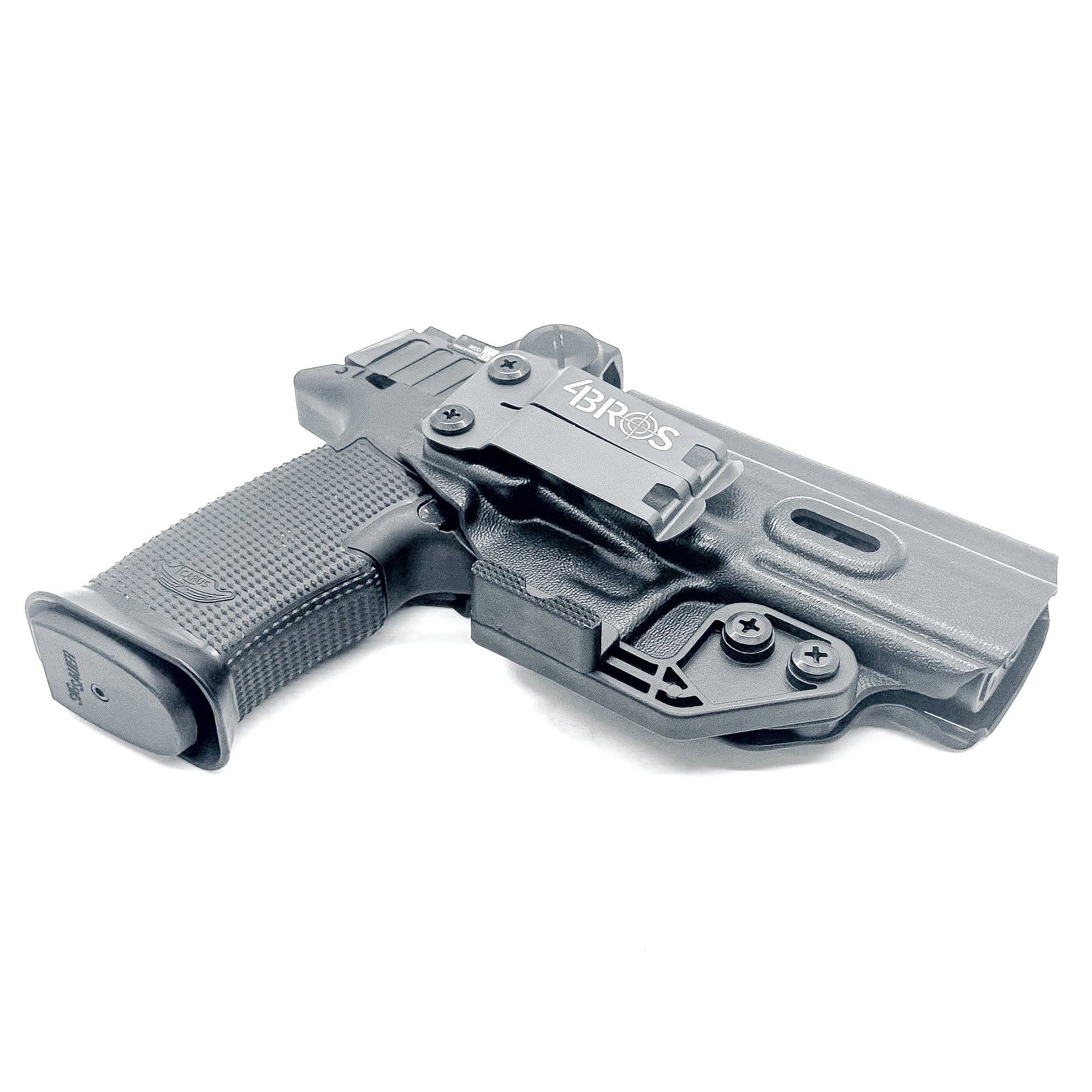 Black  Inside waistband holster built for the Icarus Precision AIR Polymer XMACRO Grip Module. Red dot ready, Enigma compatible, and precision fit for Sig P365 slides