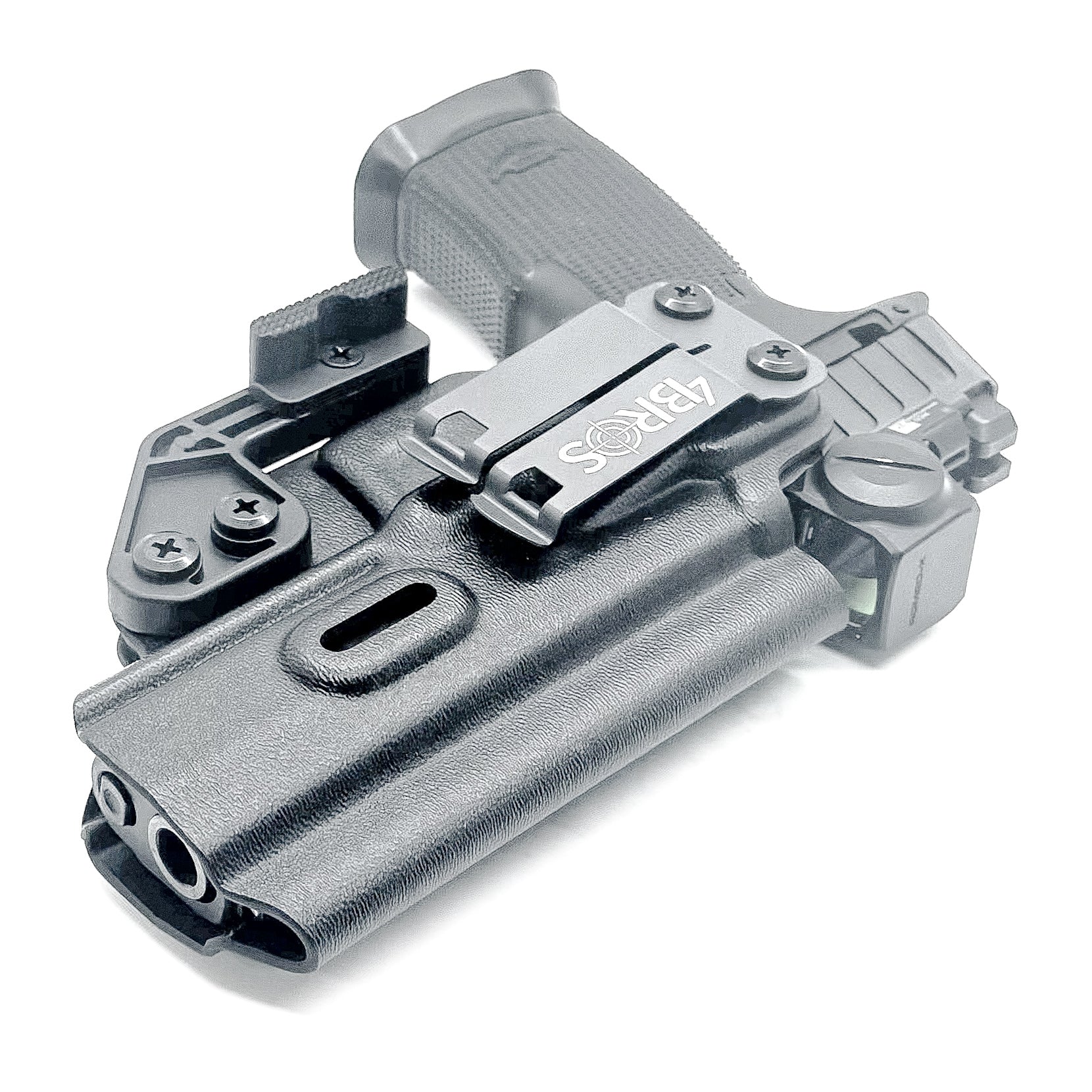 Black  Inside waistband holster built for the Icarus Precision AIR Polymer XMACRO Grip Module. Red dot ready, Enigma compatible, and precision fit for Sig P365 slides