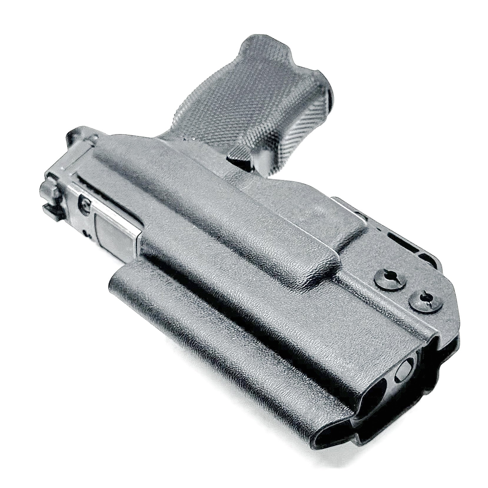 Black Sig Sauer P365-XMACRO, P365XL or P365 slide and Icarus Precision A.C.E. 365 X MACRO or 365 XL EVO Grip Module IWB Holster from Four Brothers.