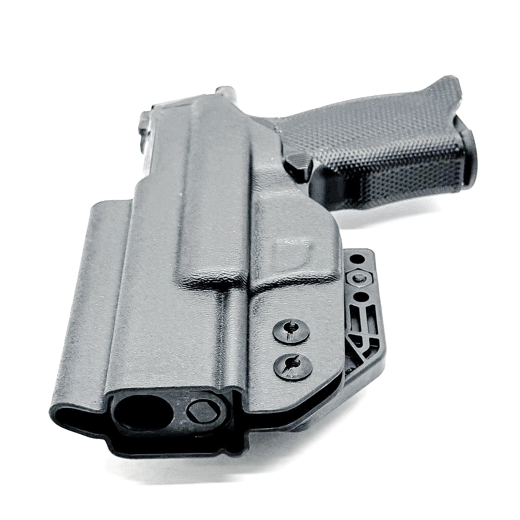 Black Sig Sauer P365-XMACRO, P365XL or P365 slide and Icarus Precision A.C.E. 365 X MACRO or 365 XL EVO Grip Module IWB Holster from Four Brothers.