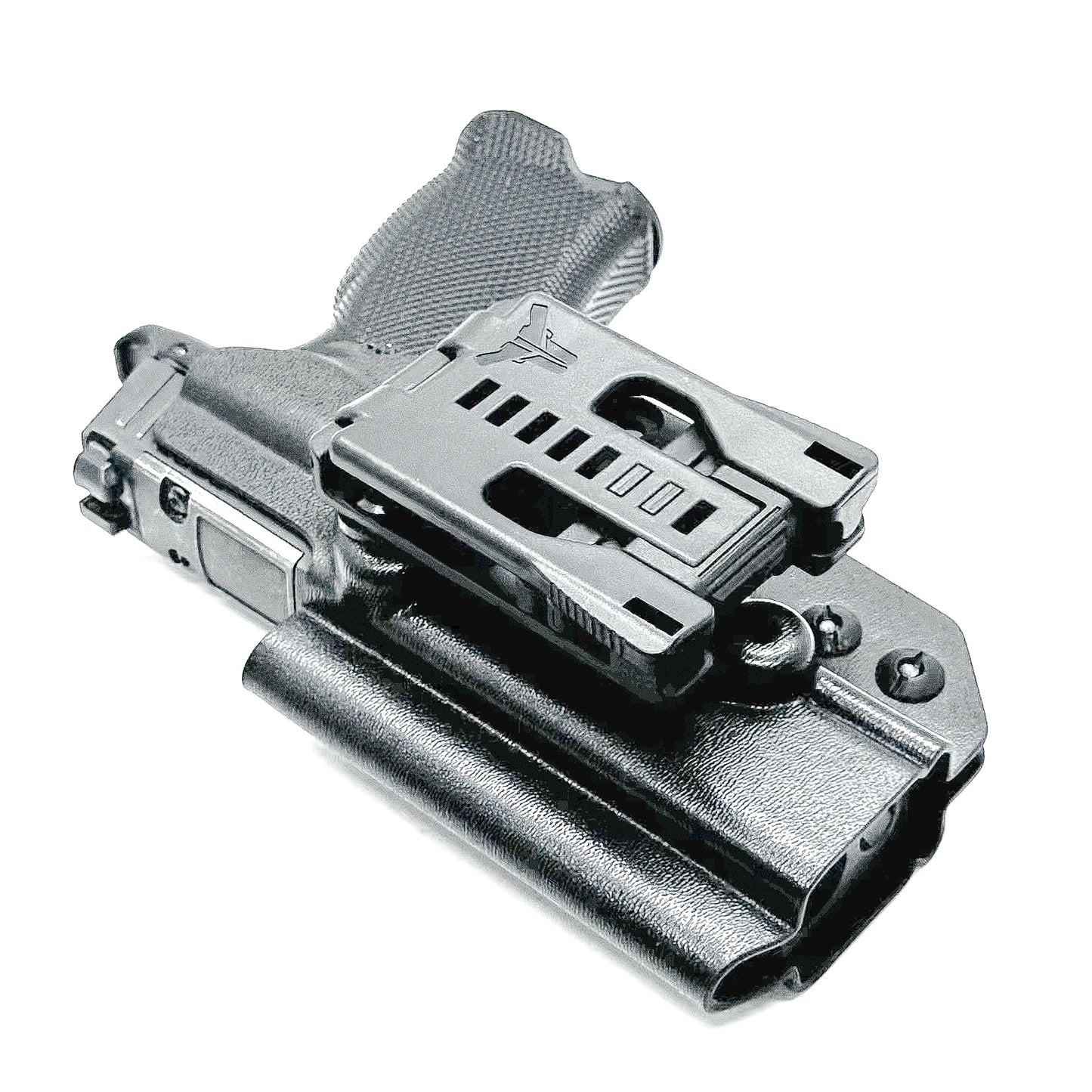 Black Sig Sauer P365-XMACRO, P365XL or P365 slide and Icarus Precision A.C.E. 365 X MACRO or 365 XL EVO Grip Module OWB Holster from Four Brothers.