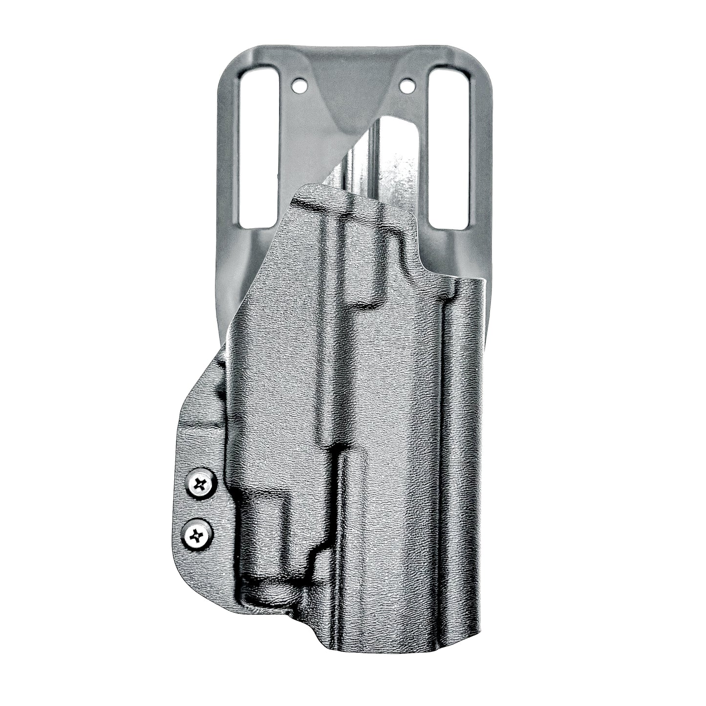 Black competition holster for the Icarus AIR Polymer P365-Fuse & Streamlight TLR-7 Sub light with Duty Drop attachment.