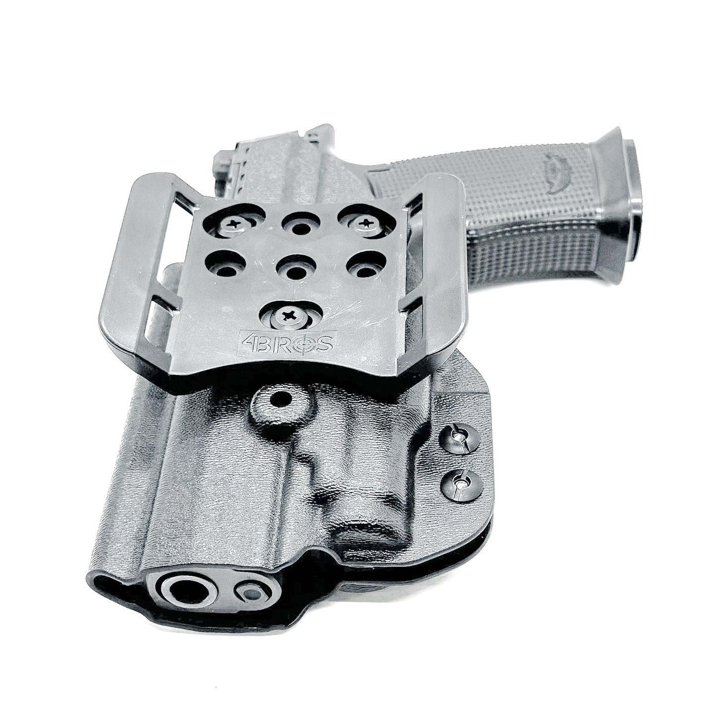 Outside the waistband holster fits Icarus Precision AIR Polymer P365-FUSE & Streamlight TLR-7 Sub in black with 4BROS 1.5" belt slide.