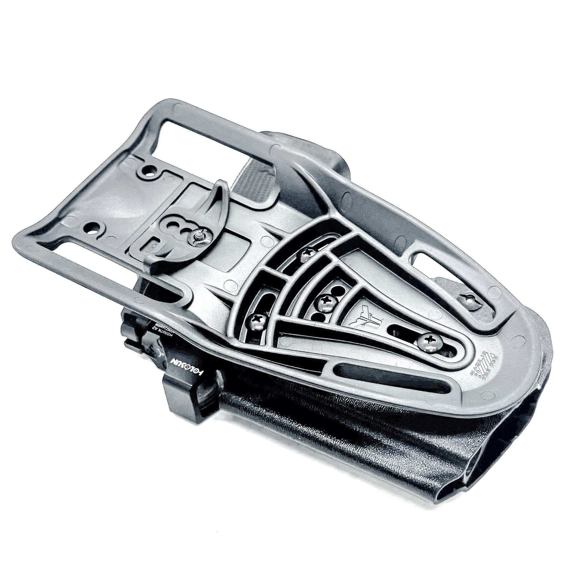 Icarus Precision AIR Polymer P365-XMACRO & Streamlight TLR-7 Sub Duty & Competition Holster in black with duty drop attachment.