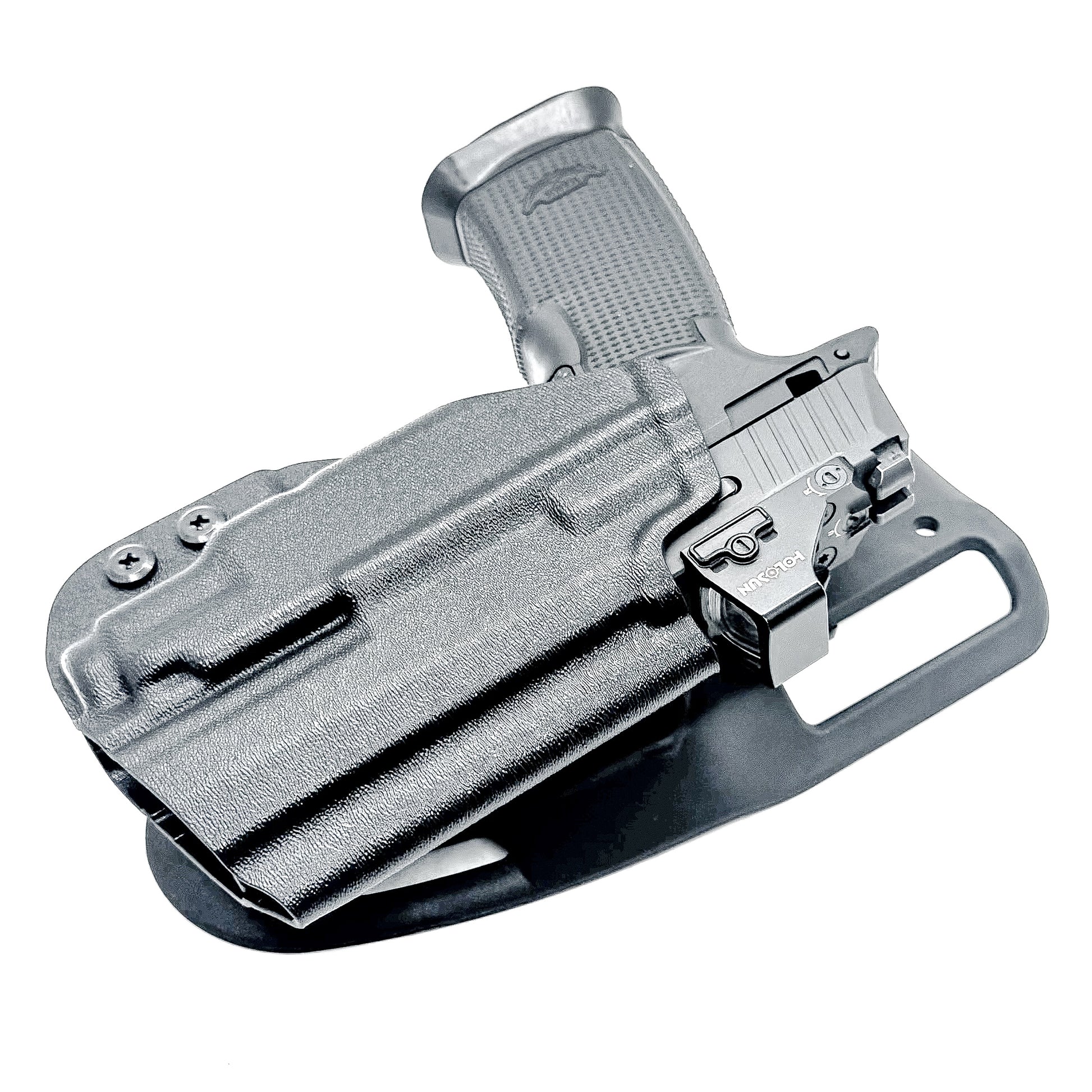 Icarus Precision AIR Polymer P365-XMACRO & Streamlight TLR-7 Sub Duty & Competition Holster in black with duty drop attachment.