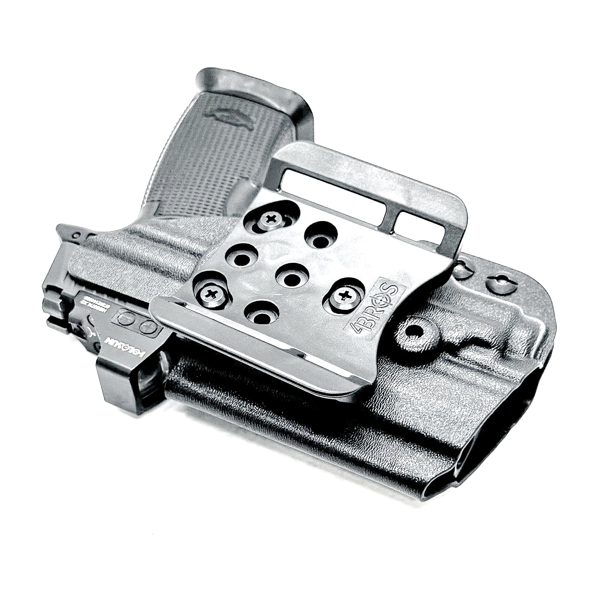 Black OWB Holster fits the Icarus Precision AIR Polymer P365-XMACRO & Streamlight TLR-7 Sub shown with the 4Bros 1.5" Belt Slide.