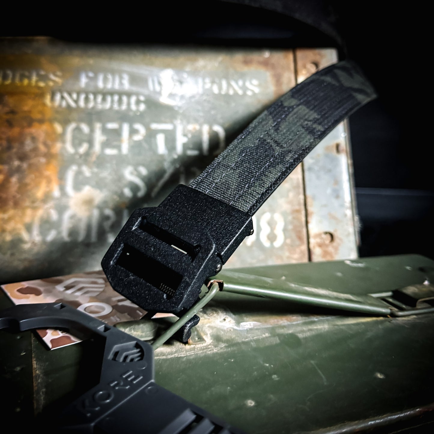 For the best concealed carry belt made, shop Four Brothers Holsters for the Kore Essentials X7 Black Multicam belt. Buckle design frees up space in front for you to carry your firearm, pistol, or gun & magazines & can be worn front center, left hip. It is the most comfortable and coolest belt you'll own.