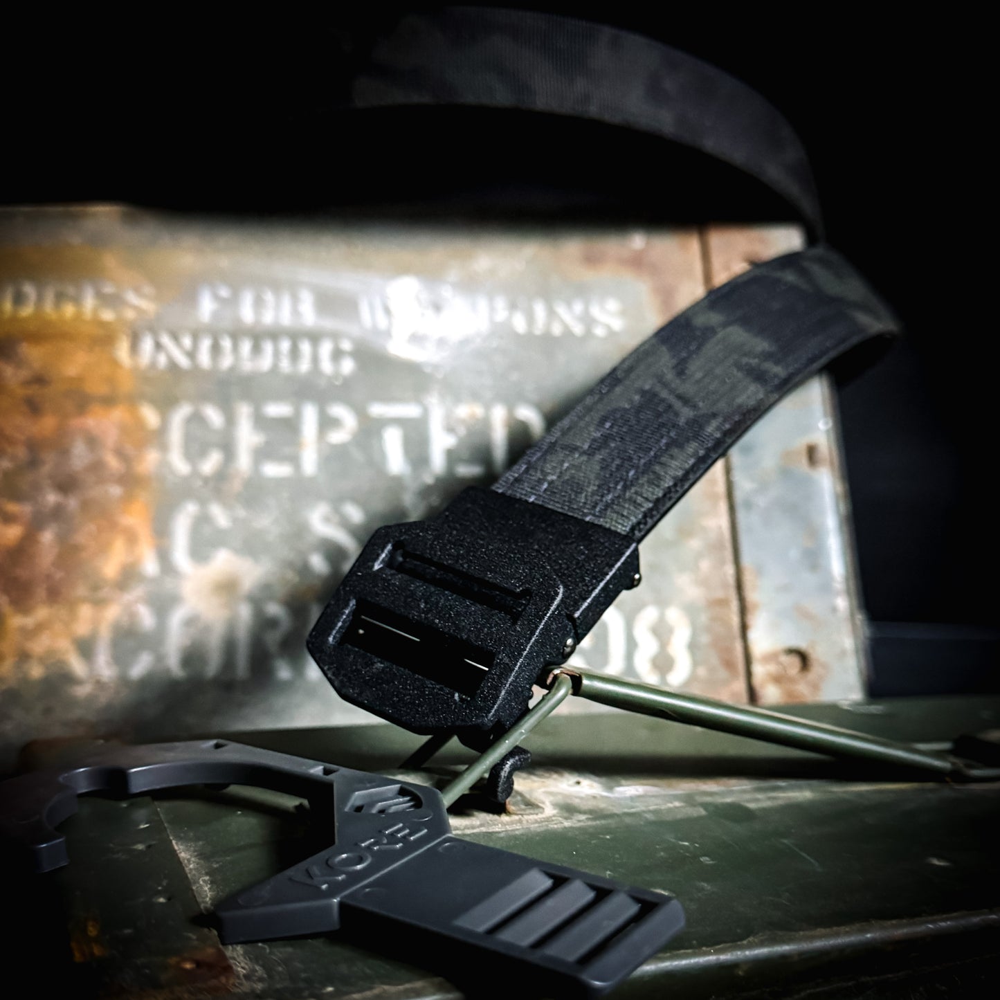 For the best concealed carry belt made, shop Four Brothers Holsters for the Kore Essentials X7 Black Multicam belt. Buckle design frees up space in front for you to carry your firearm, pistol, or gun & magazines & can be worn front center, left hip. It is the most comfortable and coolest belt you'll own.