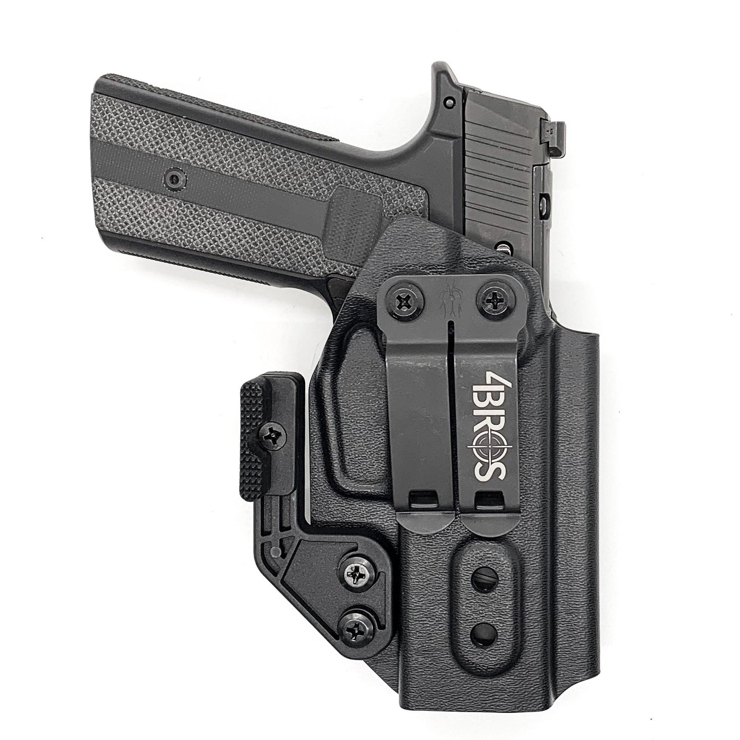 For the best IWB Inside Waistband holster for the Sig Sauer P365, P365XL, or P365-XMACRO Slide & Mischief Machine Grip Module, shop Four Brothers Holsters.