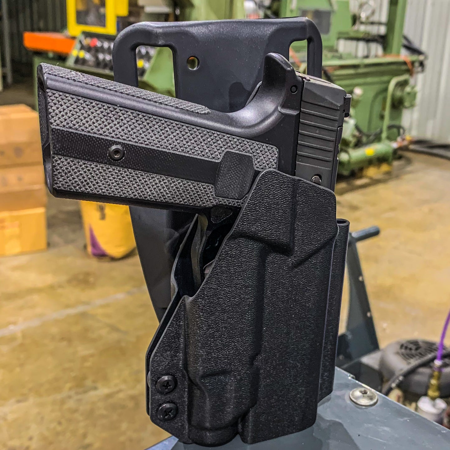 For the best OWB Sig Sauer P365-XMACRO, P365 or P365XL & Mischief Machine Module & Streamlight 1913 TLR-7 Sub Competition Holster, shop Four Brothers Holsters.