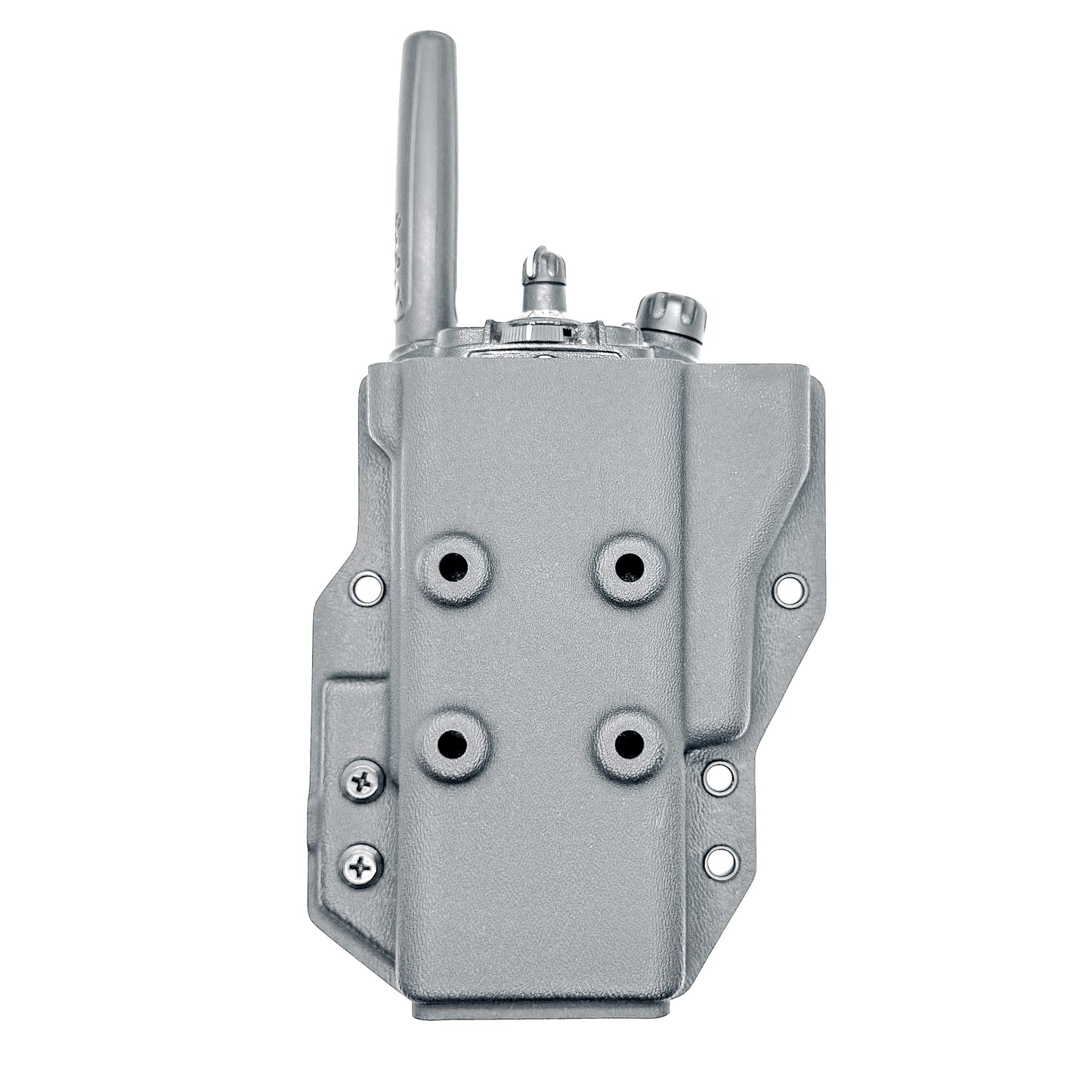 Outside Waistband Kydex Pancake-style holster or carrier for the Motorola APX 6000, 7000, and 8000 series portable radios from Four Brothers 4Bros Holsters.