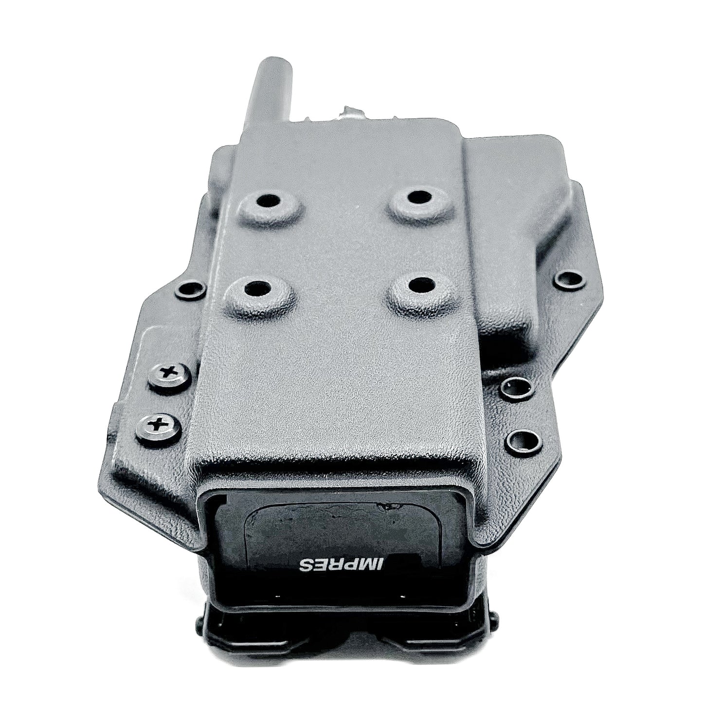 Outside Waistband Kydex Pancake-style holster or carrier for the Motorola APX 6000, 7000, and 8000 series portable radios from Four Brothers 4Bros Holsters.