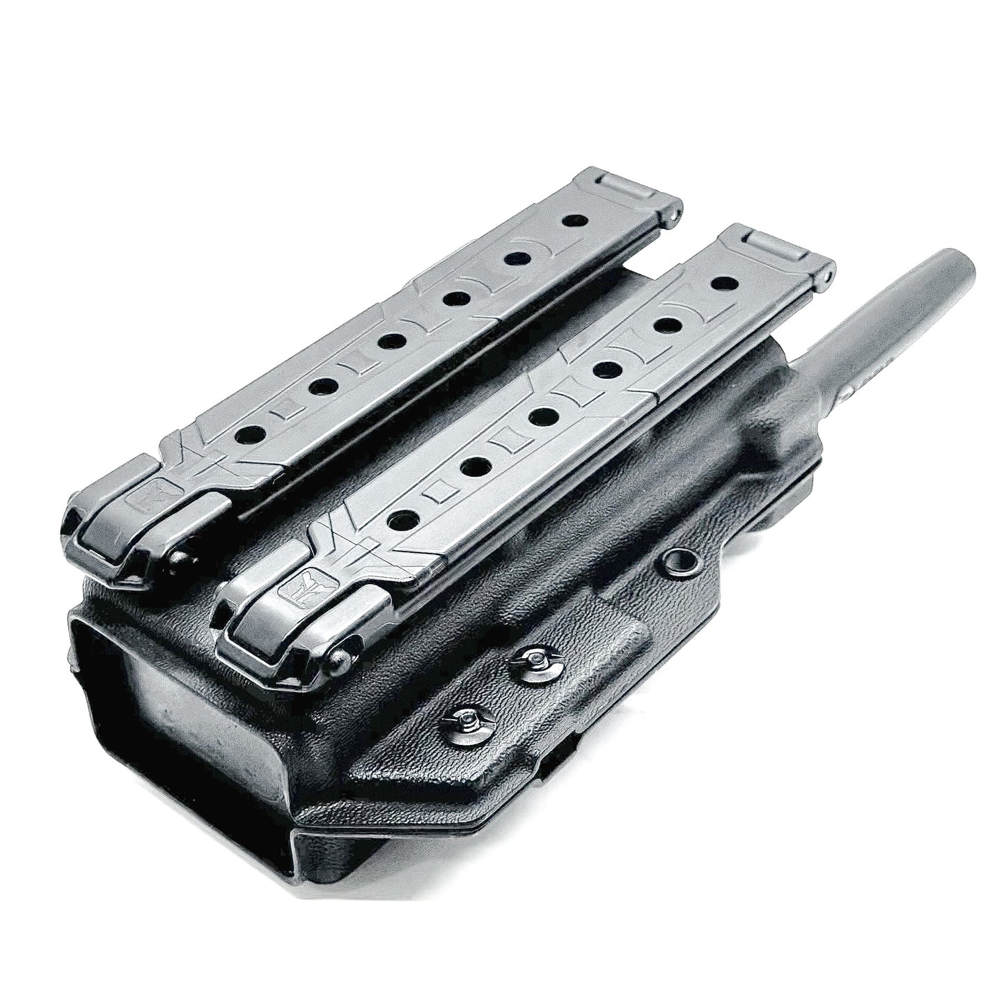 Outside Waistband Kydex Pancake-style holster or carrier for the Motorola APX 6000, 7000, and 8000 series portable radios from Four Brothers 4Bros Holsters.