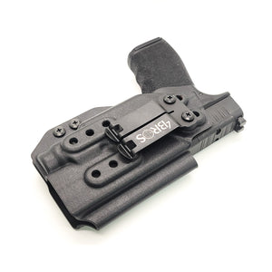 Inside Waistband Holster designed to fit the Springfield Hellcat Pro pistol with the Streamlight TLR-7 Sub 1913 light mounted to the handgun. The holster retention is on the light itself and not the pistol. Full sweat guard, adjustable retention, minimal material and smooth edges to reduce printing. Made in the USA.