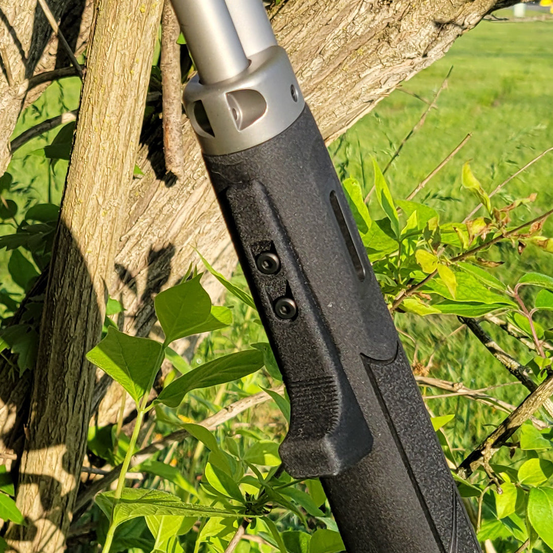 The 4Bros Smith & Wesson 1854 M-Lok Handstop for better rearward grip pressure, improving comfort & stability when shooting this 44 magnum lever action rifle.