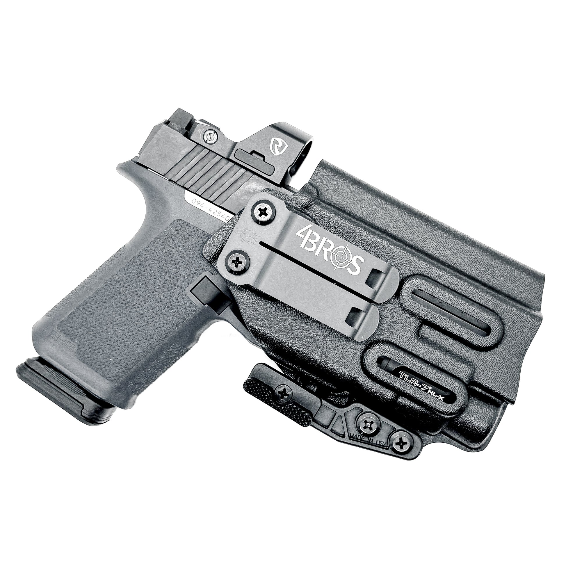 For the Best, most comfortable Inside Waistband IWB AIWB Appendix Kydex holster for the Ruger RXM with the Streamlight TLR-7 HL-X, TLR-7 X A, shop Four Brothers