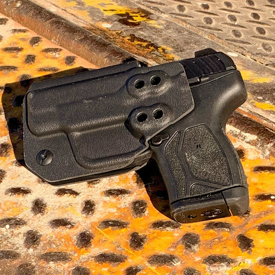 For the best, most comfortable, compact IWB AIWB inside waistband concealed carry holster for the Ruger LCP MAX pistol, shop Four Brothers 4BROS Holsters.