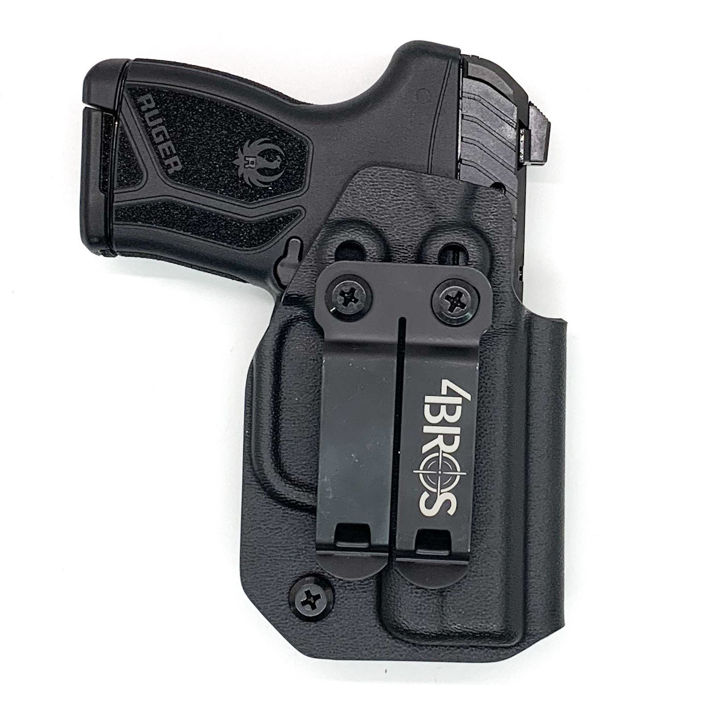 For the best, most comfortable, compact IWB AIWB inside waistband concealed carry holster for the Ruger LCP MAX pistol, shop Four Brothers 4BROS Holsters.