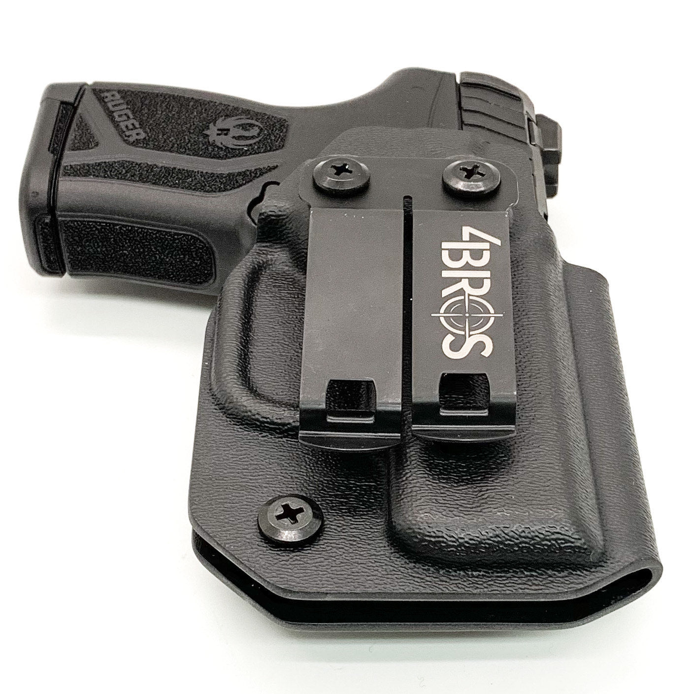 For the best, most comfortable, compact IWB AIWB inside waistband concealed carry holster for the Ruger LCP MAX pistol, shop Four Brothers 4BROS Holsters.