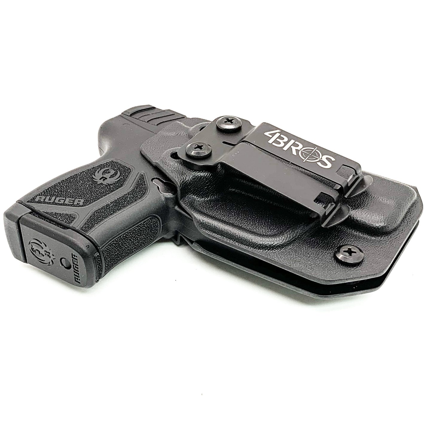 For the best, most comfortable, compact IWB AIWB inside waistband concealed carry holster for the Ruger LCP MAX pistol, shop Four Brothers 4BROS Holsters.