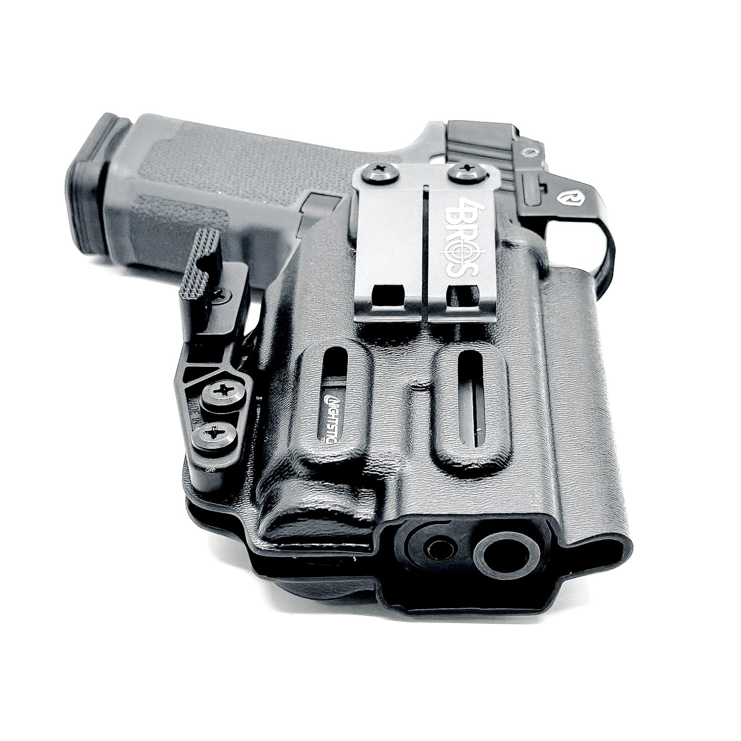 For the Best, most comfortable, Inside Waistband IWB AIWB Appendix Kydex holster for the Ruger RXM and Nightstick TCM-10, shop Four Brothers Holsters.