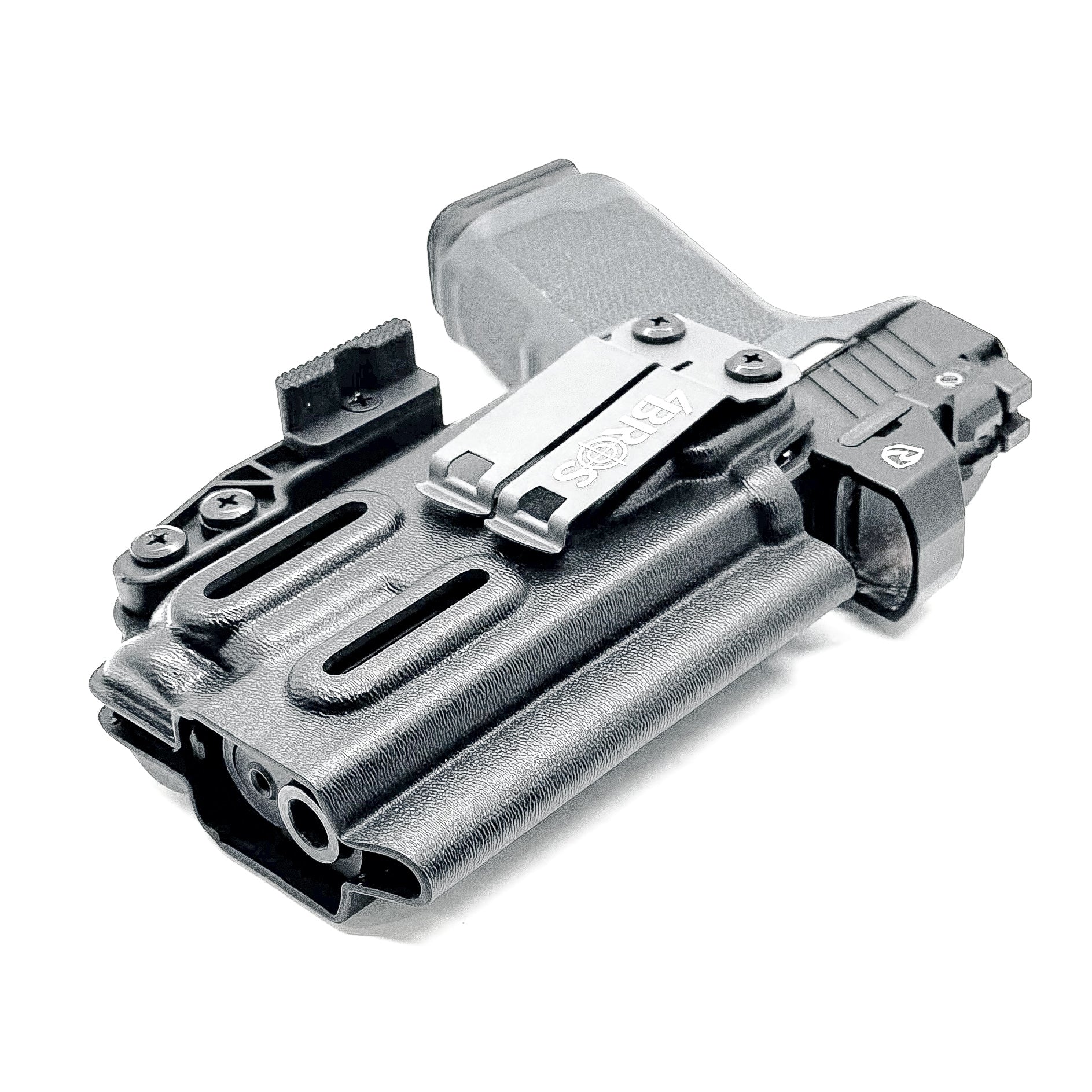 For the Best, most comfortable, Inside Waistband IWB AIWB Appendix Kydex holster for the Ruger RXM and Nightstick TCM-10, shop Four Brothers Holsters.