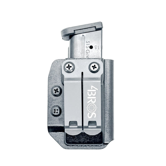 Black Kydex IWB AIWB appendix inside waistband magazine pouch for the Shield Arms S15 Magazine from Four Brothers Holsters.  Proudly made in the USA.