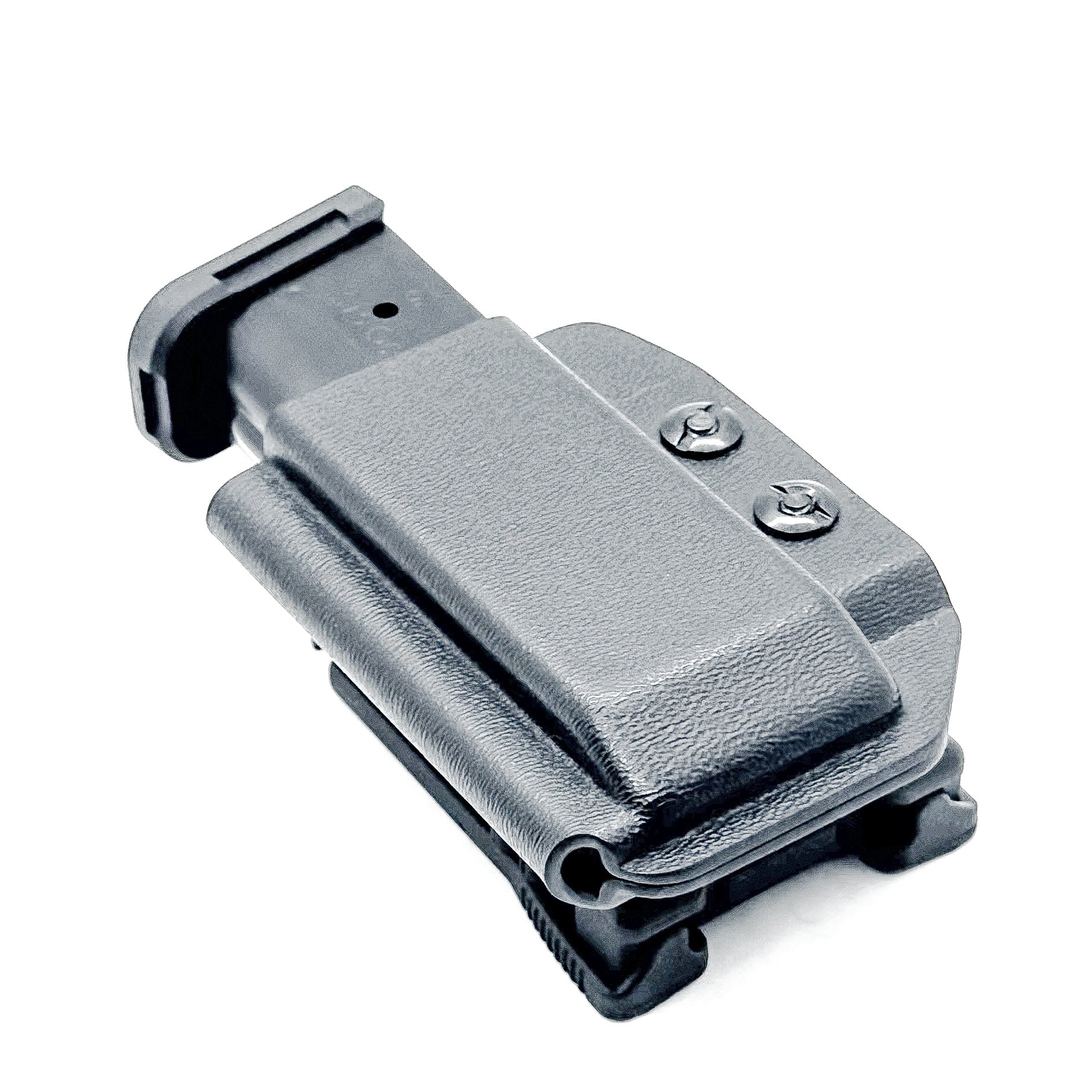 Black Kydex OWB Outside Waistband magazine pouch for the Shield Arms S15 magazine from Four Brothers 4BROS Holsters.  Proudly made in the USA.